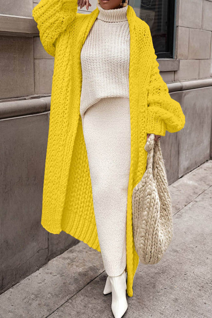 Drune | Damen Lange Gestrickte Strickjacke