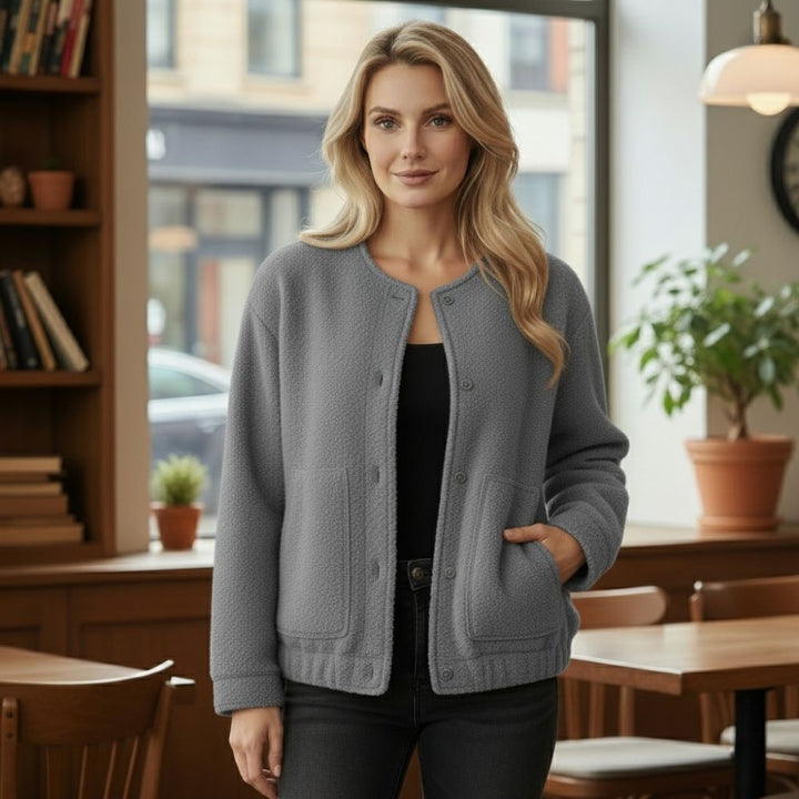 Drune | Oversize-Jacke für Frauen Top Coat Lange Ärmel Versteckte Knöpfe