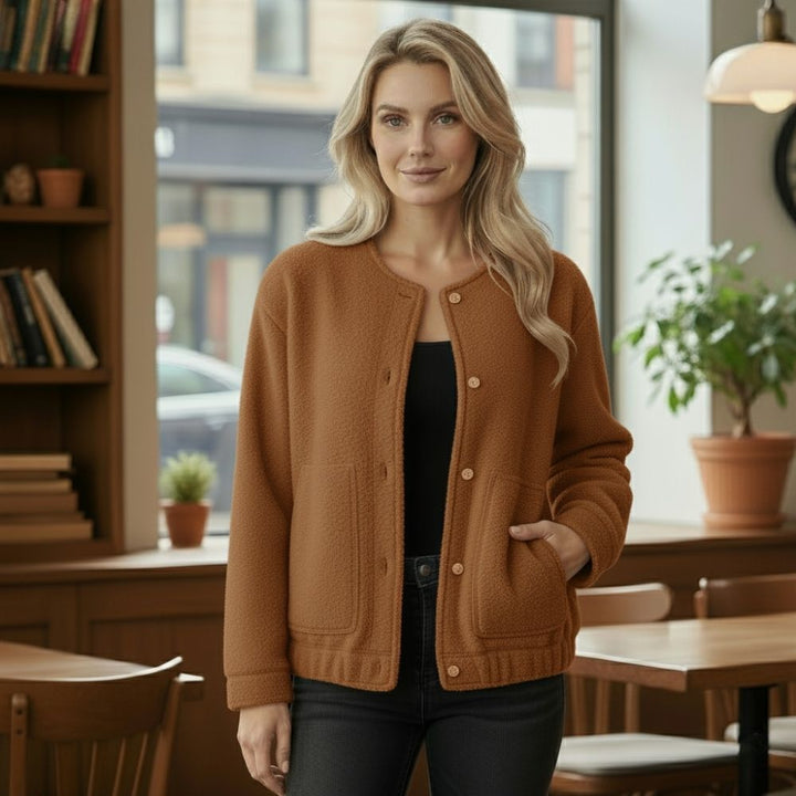 Drune | Oversize-Jacke für Frauen Top Coat Lange Ärmel Versteckte Knöpfe