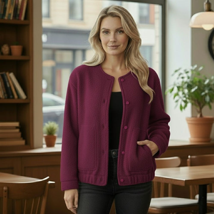Drune | Oversize-Jacke für Frauen Top Coat Lange Ärmel Versteckte Knöpfe