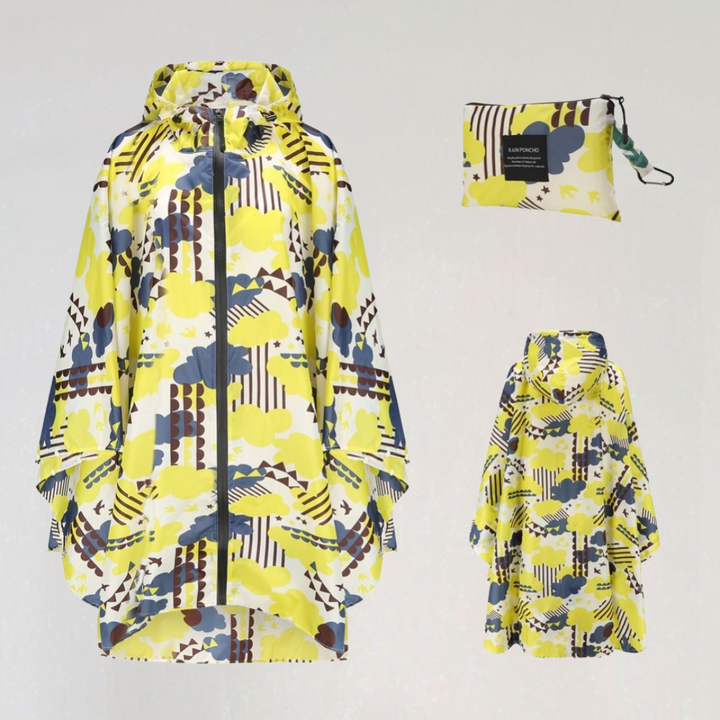 Drune | Damen Faltbare Regenjacke mit Kapuze und Wasserdichtem Stoff