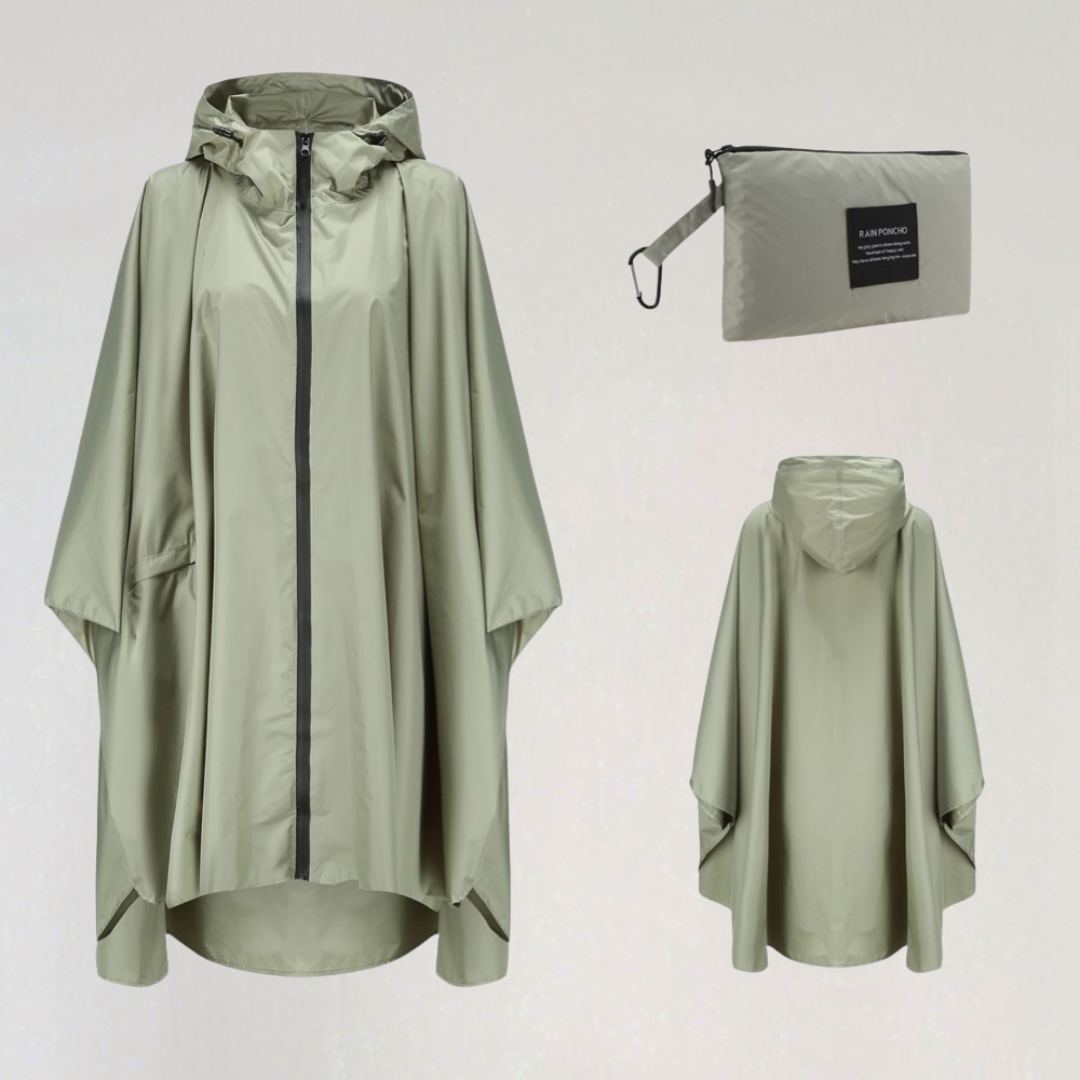 Drune | Damen Faltbare Regenjacke mit Kapuze und Wasserdichtem Stoff