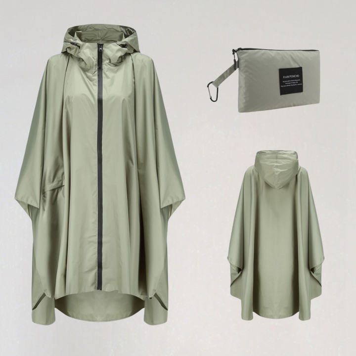 Drune | Damen Faltbare Regenjacke mit Kapuze und Wasserdichtem Stoff