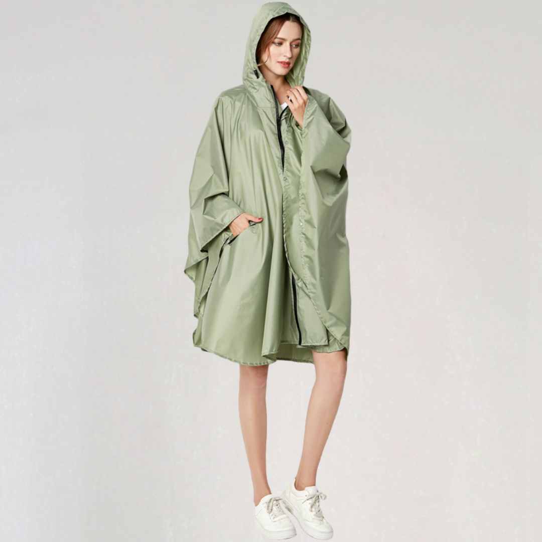 Drune | Damen Faltbare Regenjacke mit Kapuze und Wasserdichtem Stoff