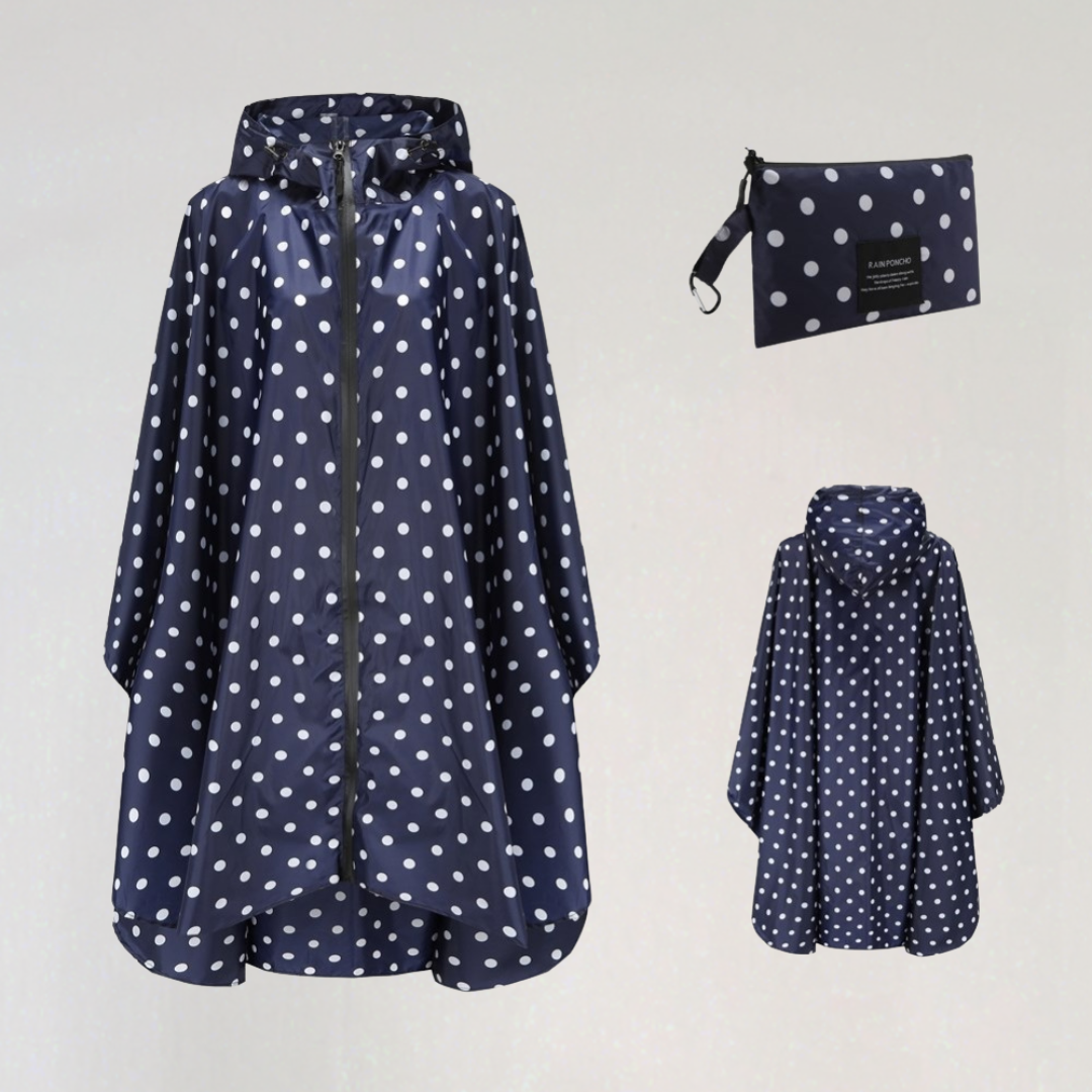 Drune | Damen Faltbare Regenjacke mit Kapuze und Wasserdichtem Stoff