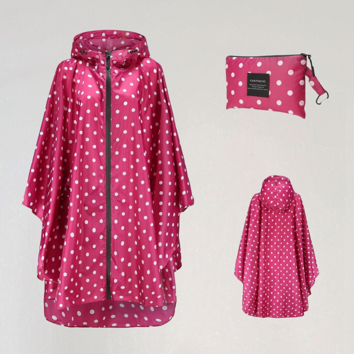 Drune | Damen Faltbare Regenjacke mit Kapuze und Wasserdichtem Stoff
