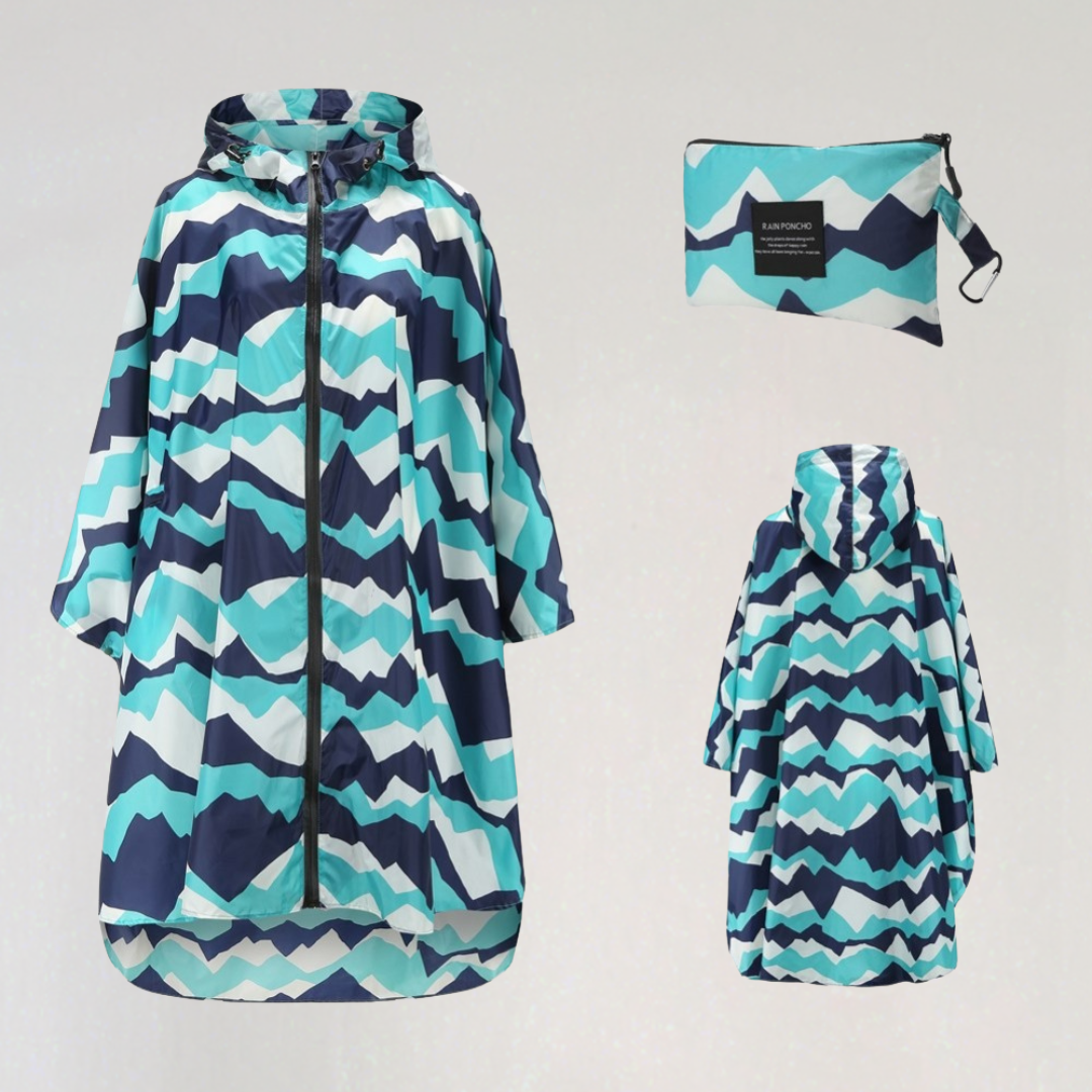 Drune | Damen Faltbare Regenjacke mit Kapuze und Wasserdichtem Stoff