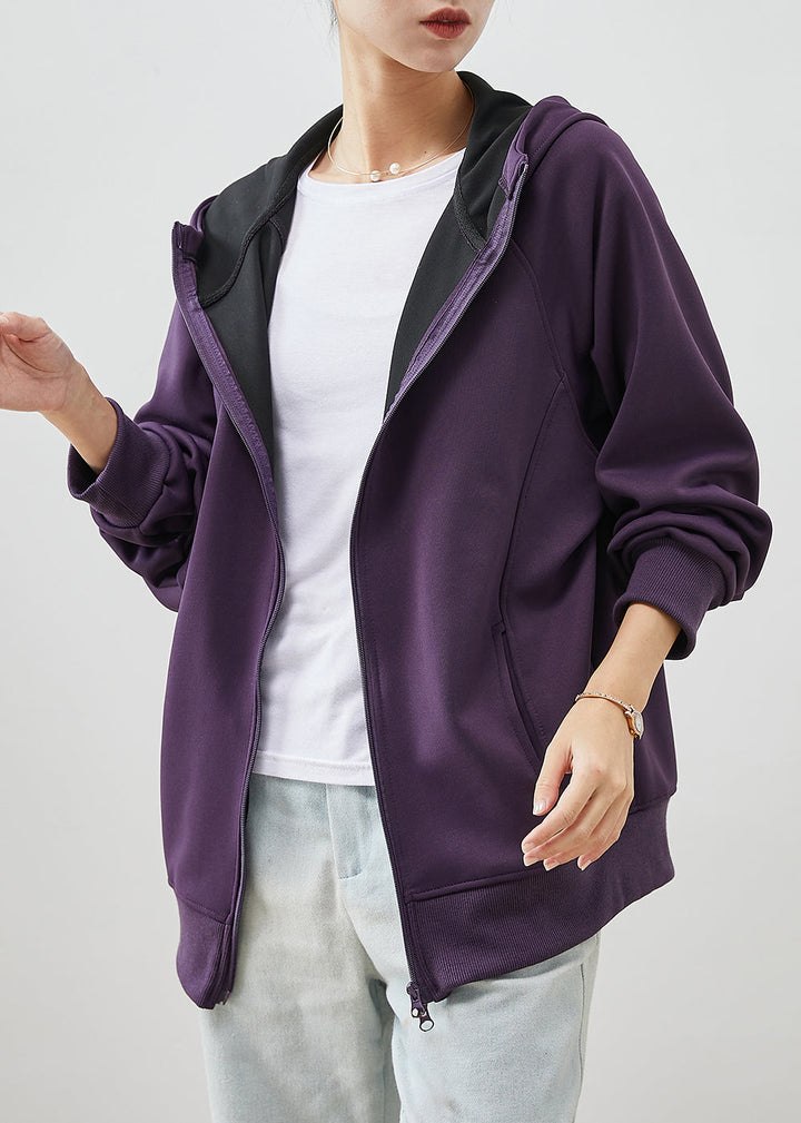 Drune | Lila Kapuzen Baumwoll Sweatshirts Mäntel
