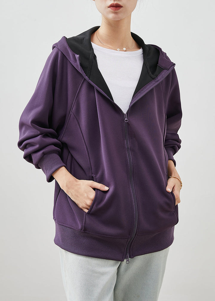 Drune | Lila Kapuzen Baumwoll Sweatshirts Mäntel
