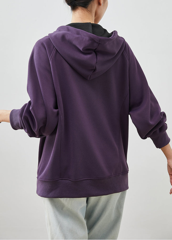 Drune | Lila Kapuzen Baumwoll Sweatshirts Mäntel