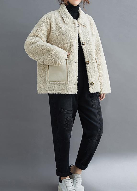 Drune | beige Mäntel Qualitätsoberbekleidung Arbeitsoutfits Revers Taschen Oberbekleidung