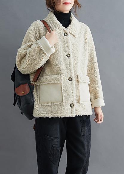 Drune | beige Mäntel Qualitätsoberbekleidung Arbeitsoutfits Revers Taschen Oberbekleidung