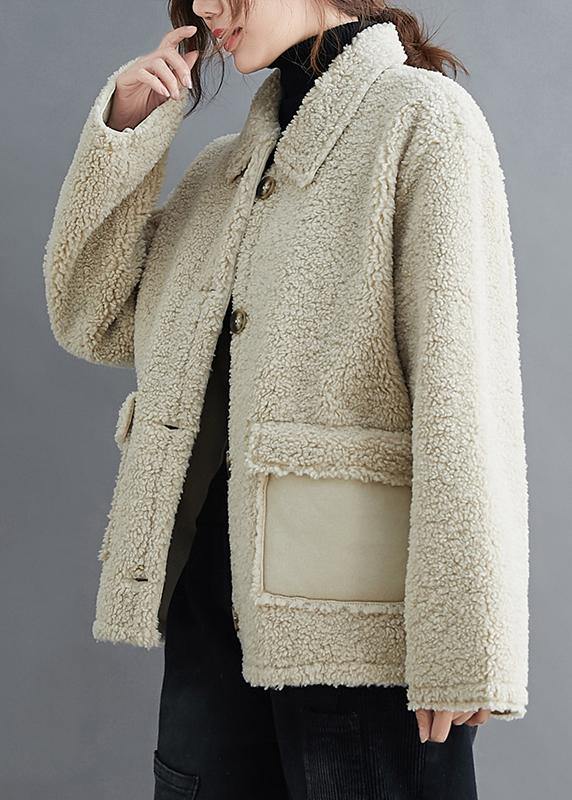 Drune | beige Mäntel Qualitätsoberbekleidung Arbeitsoutfits Revers Taschen Oberbekleidung