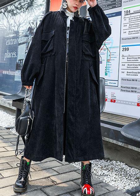 Drune | Reißverschluss Mode Mäntel Frauen schwarz Plus Size Bekleidung Outwear