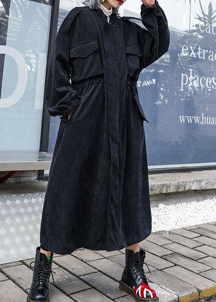 Drune | Reißverschluss Mode Mäntel Frauen schwarz Plus Size Bekleidung Outwear