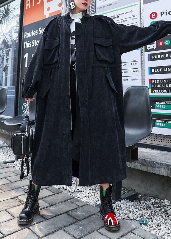 Drune | Reißverschluss Mode Mäntel Frauen schwarz Plus Size Bekleidung Outwear