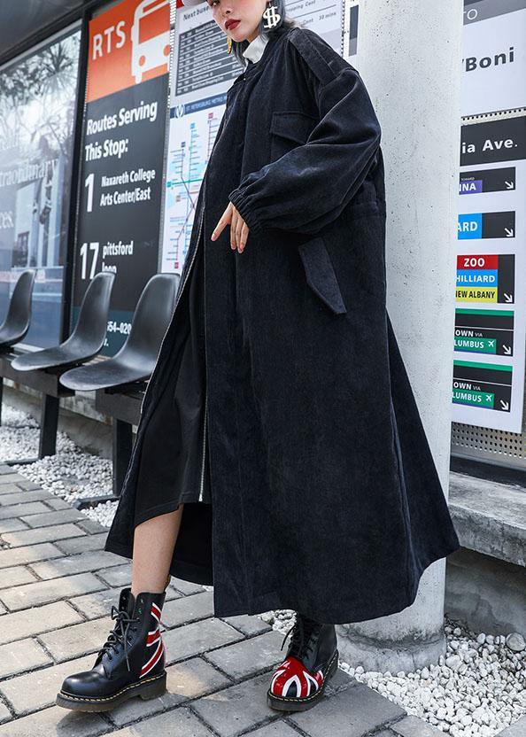 Drune | Reißverschluss Mode Mäntel Frauen schwarz Plus Size Bekleidung Outwear