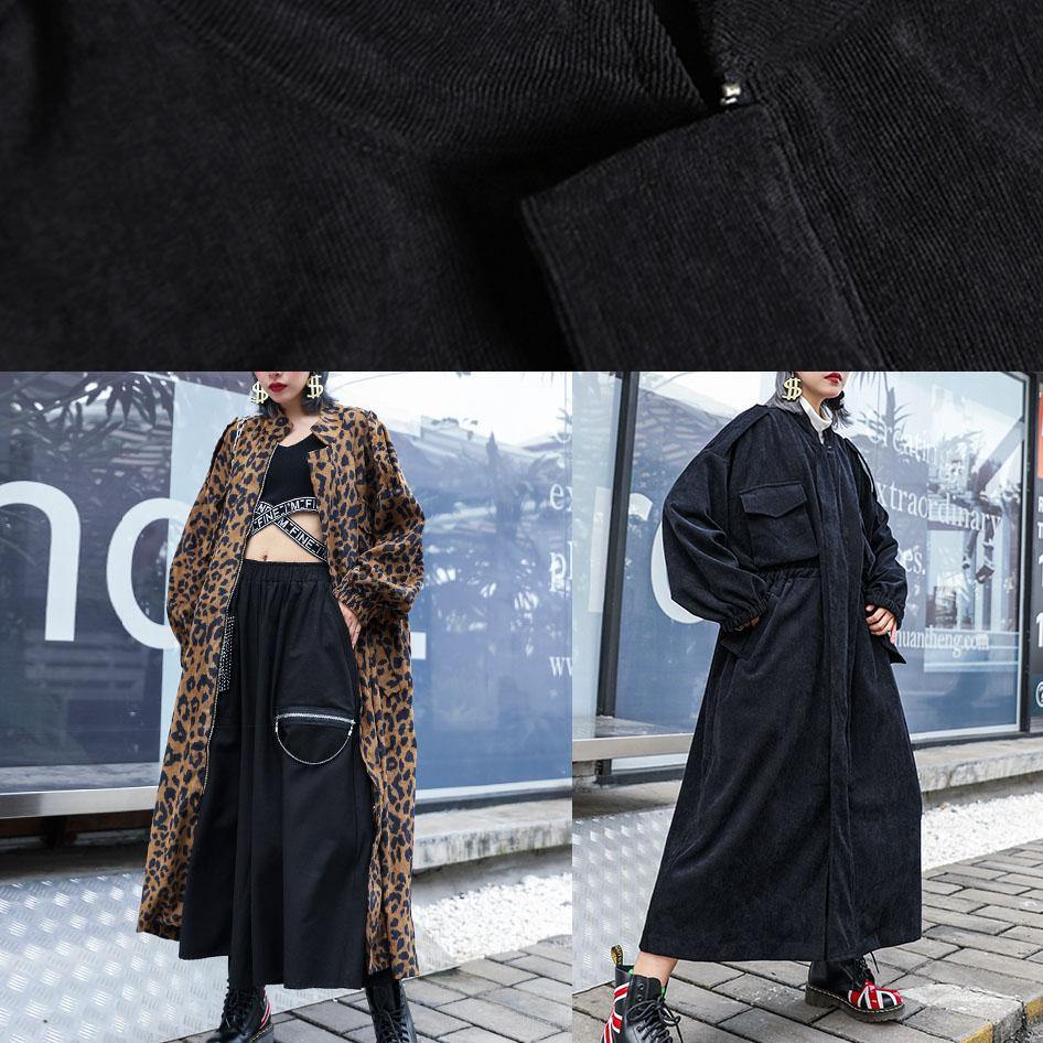 Drune | Reißverschluss Mode Mäntel Frauen schwarz Plus Size Bekleidung Outwear
