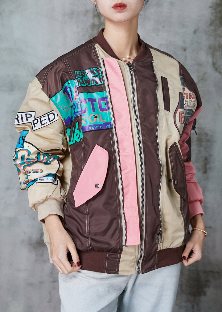 Drune | Design Colorblock Zip Up Patchwork Feine Baumwollgefüllte Mäntel