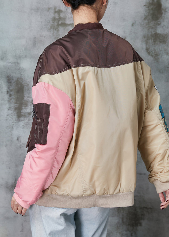 Drune | Design Colorblock Zip Up Patchwork Feine Baumwollgefüllte Mäntel