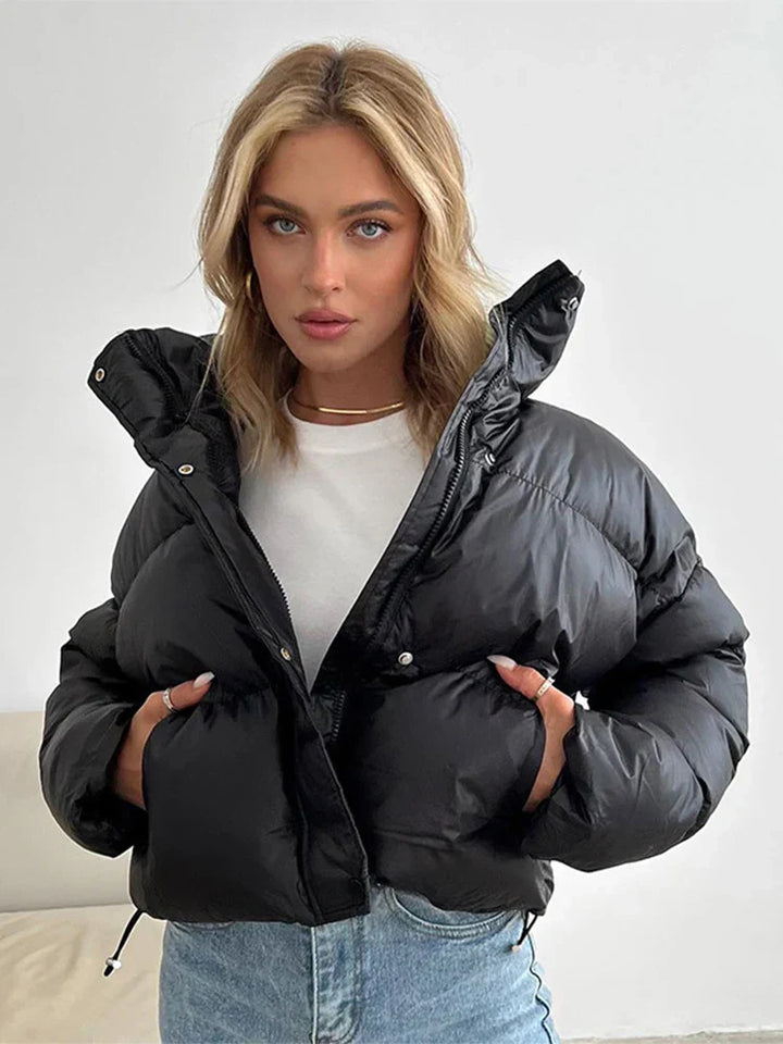 Drune | Pufferjacke Gepolstert Und Kurzer Schnitt Hoher Kragen Winddicht Und Warm