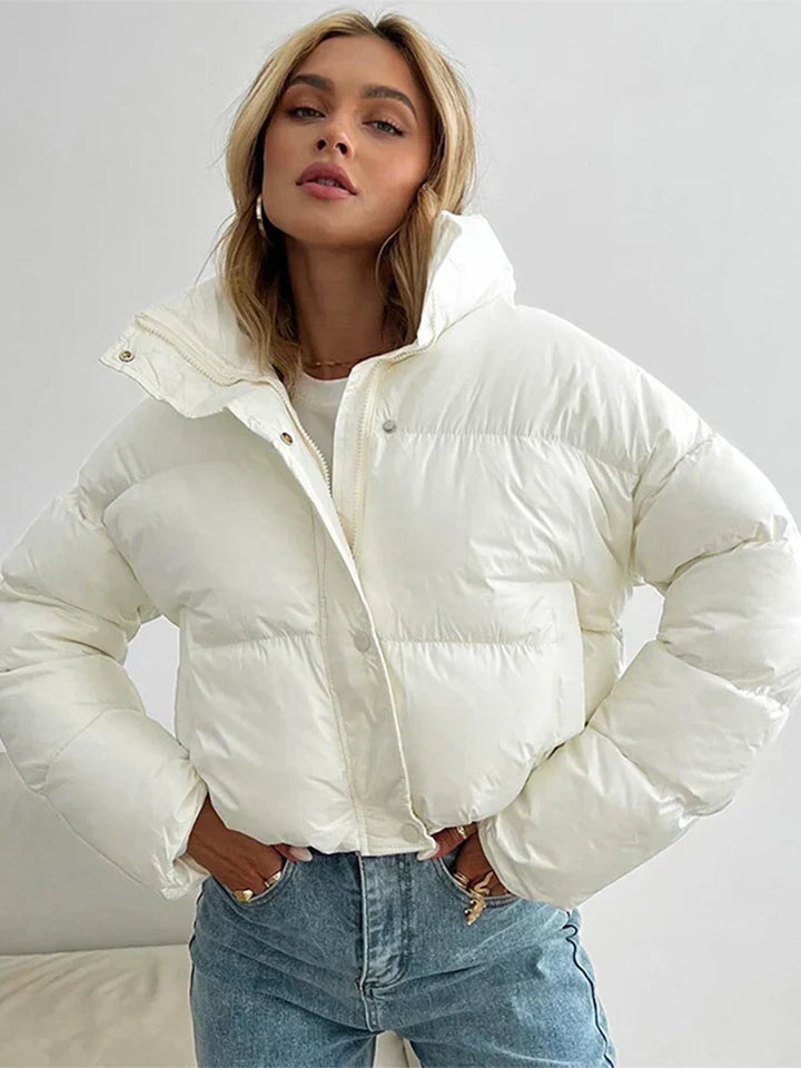 Drune | Pufferjacke Gepolstert Und Kurzer Schnitt Hoher Kragen Winddicht Und Warm