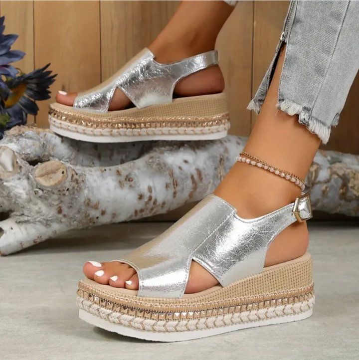 Drune | Sandalen Damen Sandalen mit verstellbarem Riemen und offener Spitze