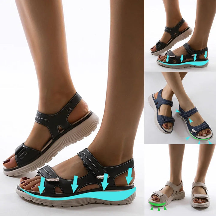 Orthopädische Sandalen - Leichte Klettsport-Sandalen für Frauen Drune