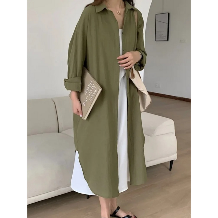 Drune | Langärmliges Leinenkleid Damenbekleidung
