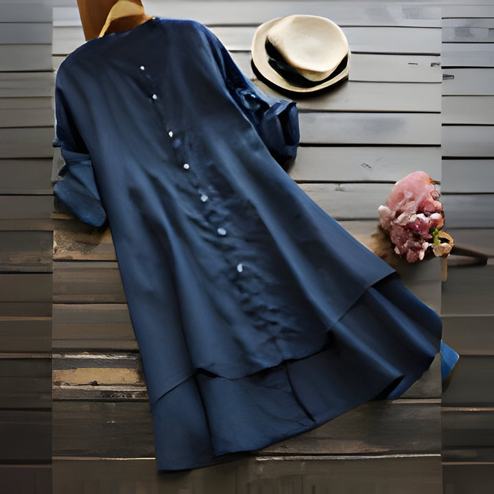 Drune | Sommerkleid aus Baumwolle und Leinen In Übergröße