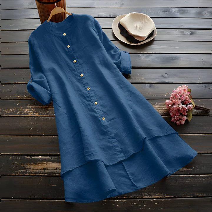 Drune | Sommerkleid aus Baumwolle und Leinen In Übergröße
