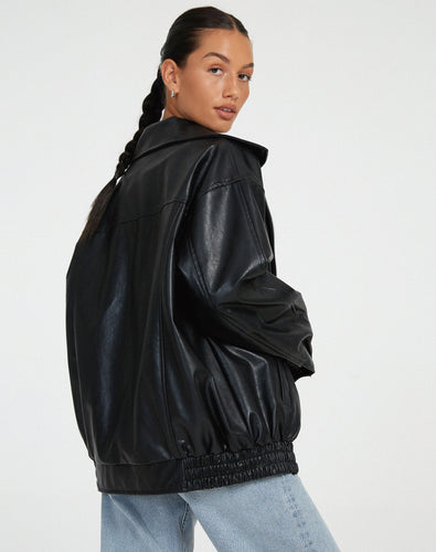 Drune | Jacke Kunstleder Zip up Kunstlederjacke Damenjacken