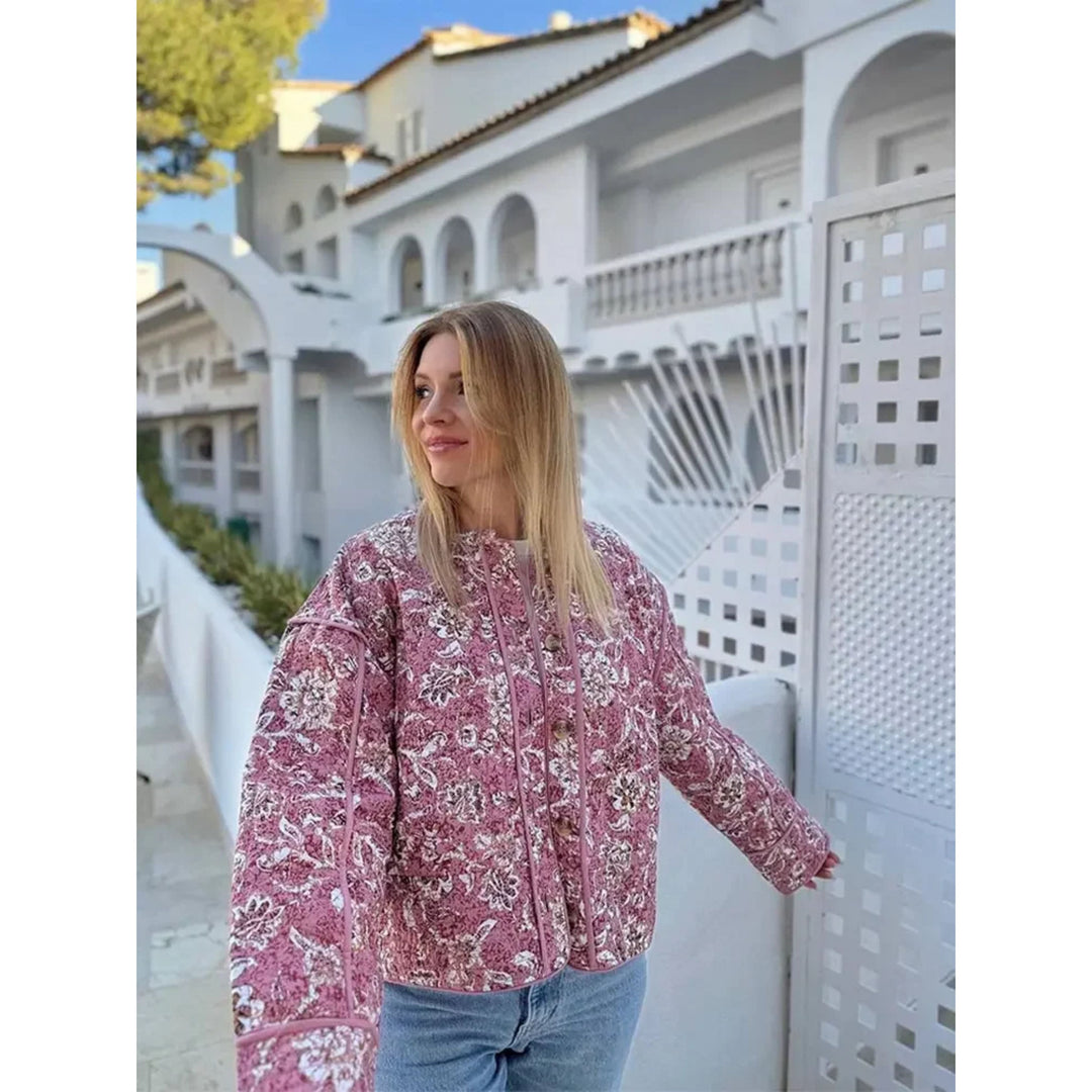 Drune | Jacke Loose Fit Rosa Wattierte Jacke für Damen