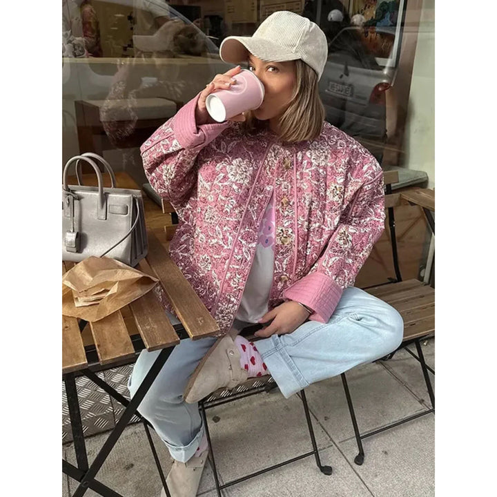 Drune | Jacke Loose Fit Rosa Wattierte Jacke für Damen