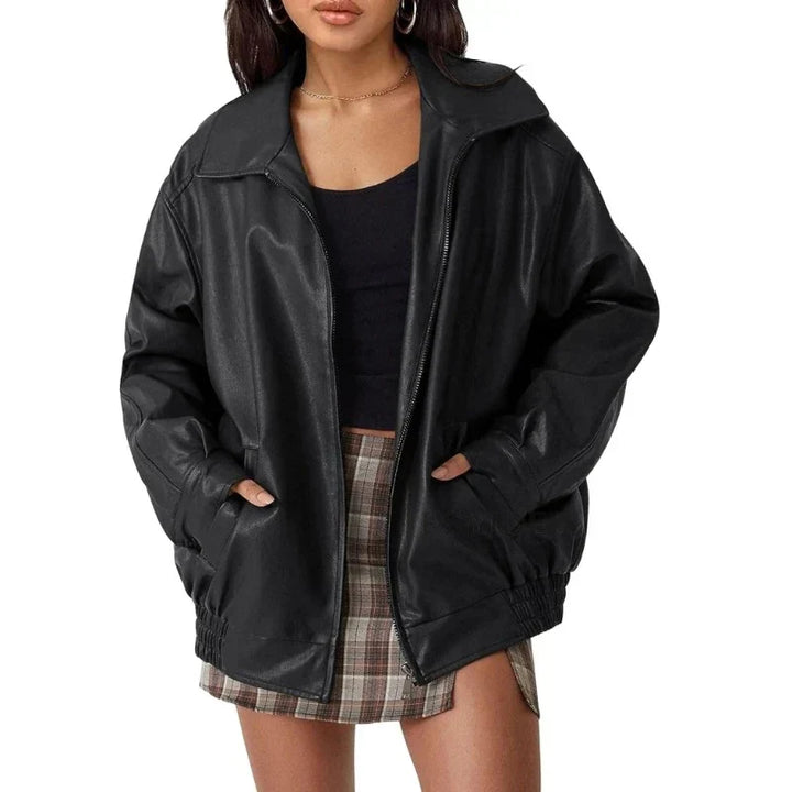 Drune | Lederjacke Schwarz Braun Lederjacke Damen Lederjacke