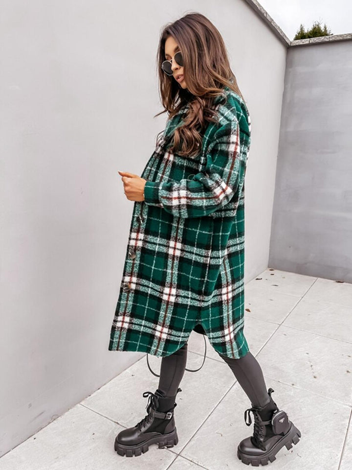 Drune | Übergröße Karo Wolljacke Für Damen