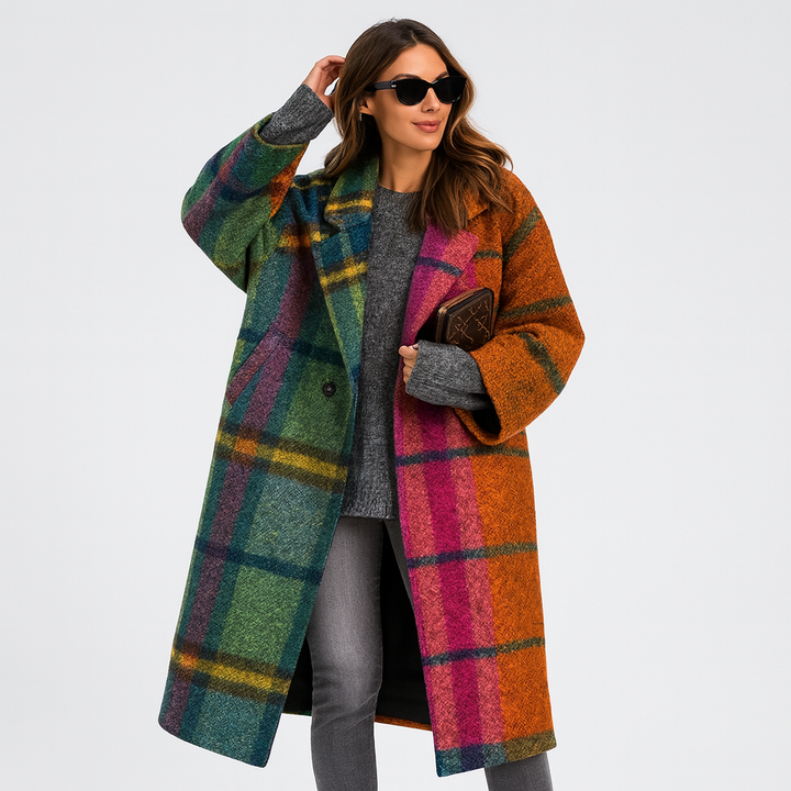 Drune | Wolljacke Lang Lockere Passform Wintertrenchcoat Winterjacke für Damen