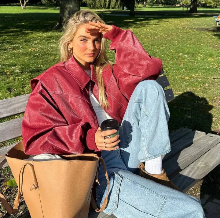 Drune | BomberJacke Damen BomberJacke mit Reißverschluss für Den Herbst