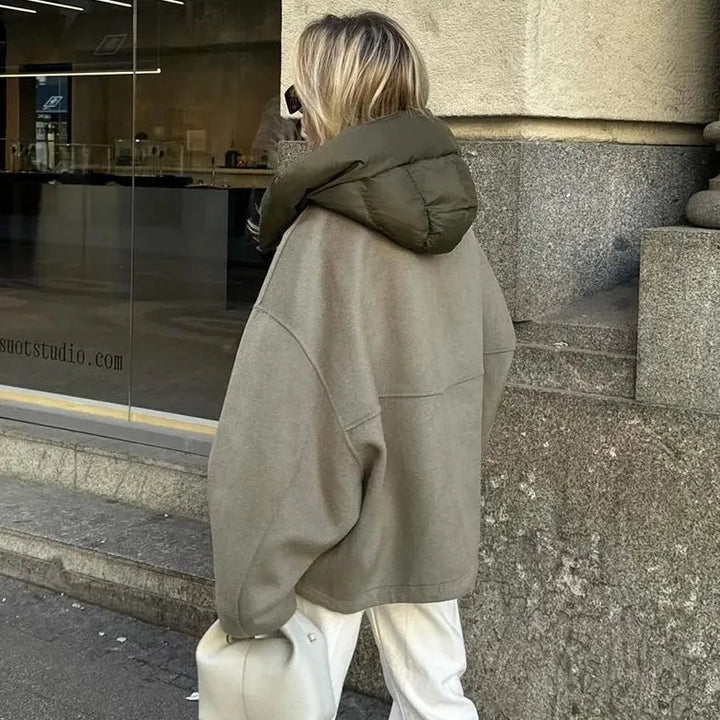 Drune | Jacke mit Kapuze Reißverschluss Herbstjacke Damenjacke