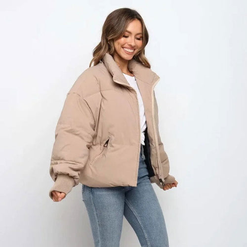 Drune | Pufferjacke Steppdesign Stehkragen Kurzschnitt