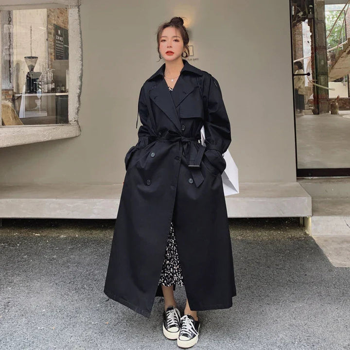 Drune | Damen Trenchcoat - Klassisches Doppelreiherdesign