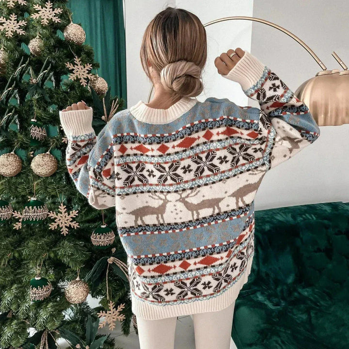 Drune | Rentierpullover Damen - Falscher Weihnachtspullover für Frauen