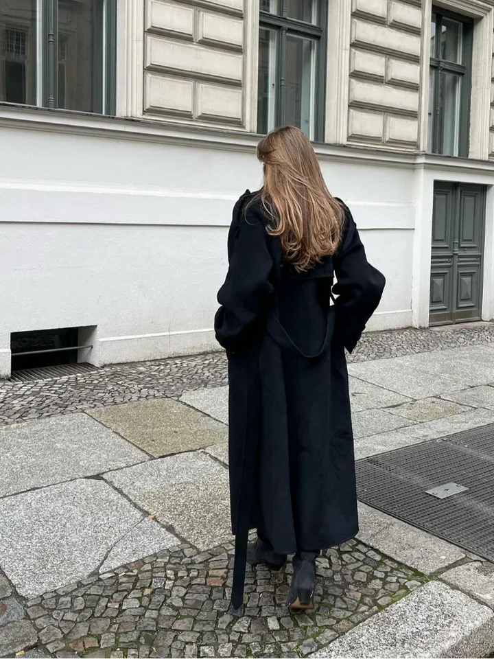 Drune | Damen Oversized Woll-Winterjacke mit Taschen
