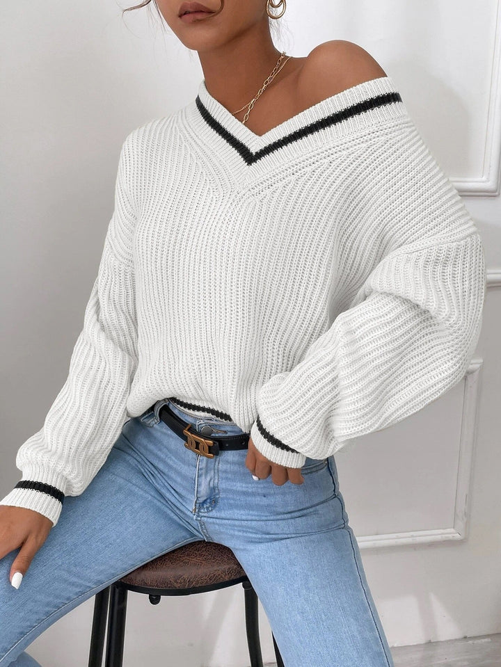 Drune | Pullover mit V-Ausschnitt und Patchwork