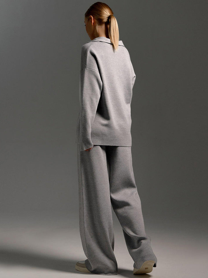 Drune | Loungewear Set - Oversized Pullover mit Kragen und Weite Hose - Perfekt für Zuhause & Freizeit