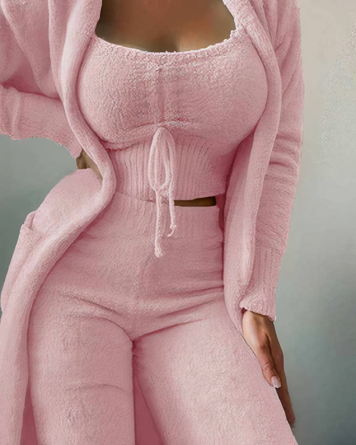 Drune | teilige Fleece Lounge-Set - Damen-Outfit mit Top und Hose für zu Hause
