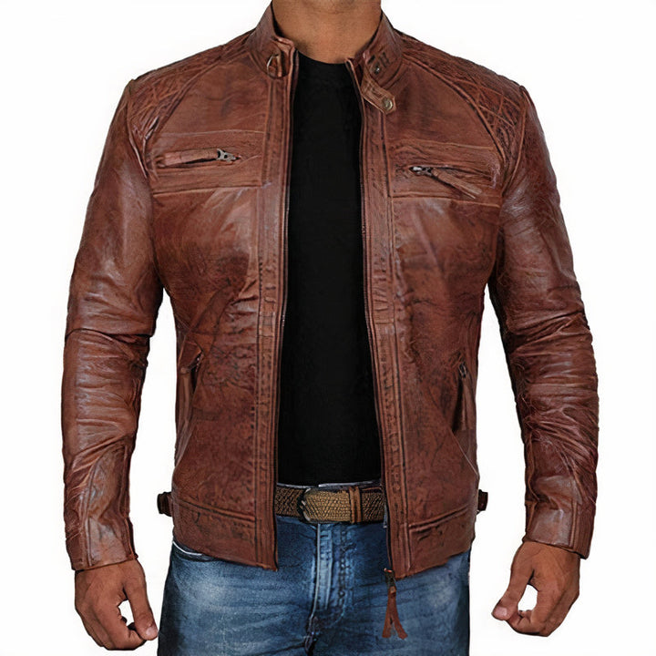 Drune | Robuste Motorradjacke für Herren mit Reißverschlusstaschen