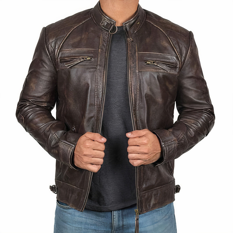 Drune | Robuste Motorradjacke für Herren mit Reißverschlusstaschen