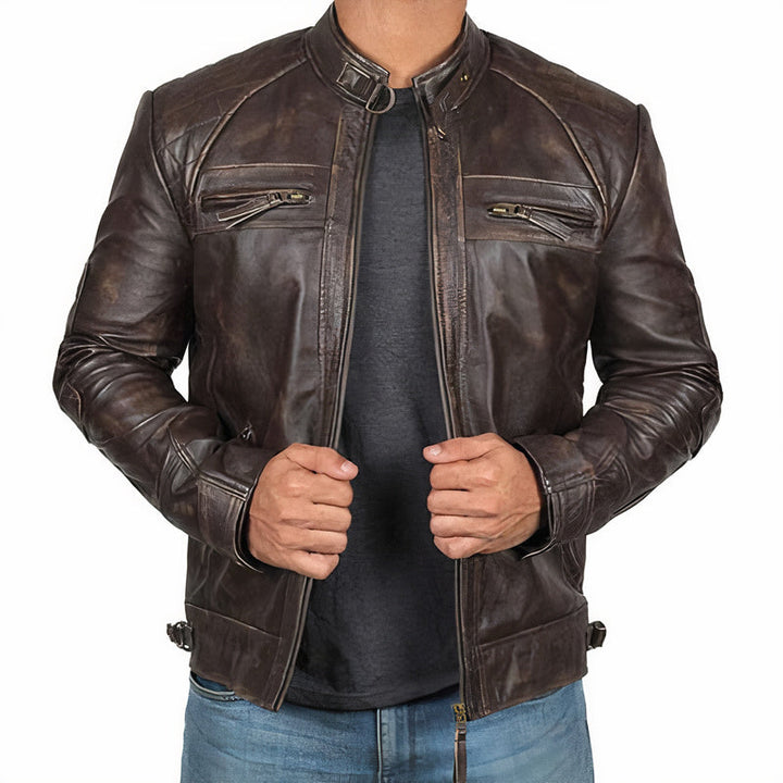 Drune | Robuste Motorradjacke für Herren mit Reißverschlusstaschen