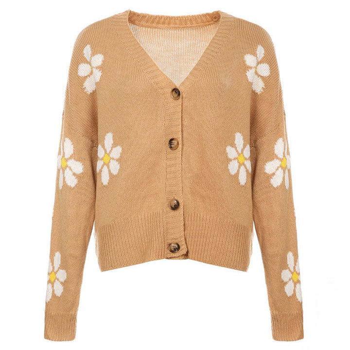 Drune | Strickjacke Mit Zartem Blumenmuster Design